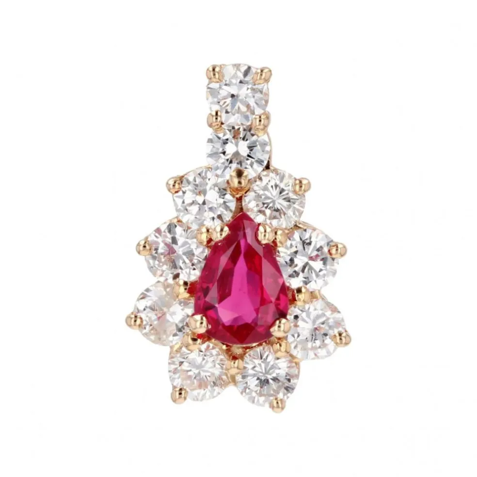 Pendentif rubis et diamants