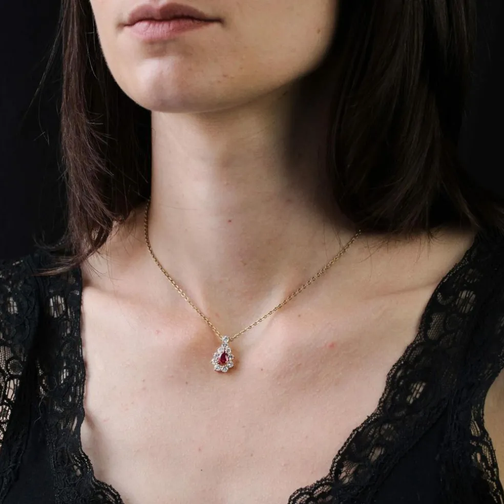 Pendentif rubis et diamants
