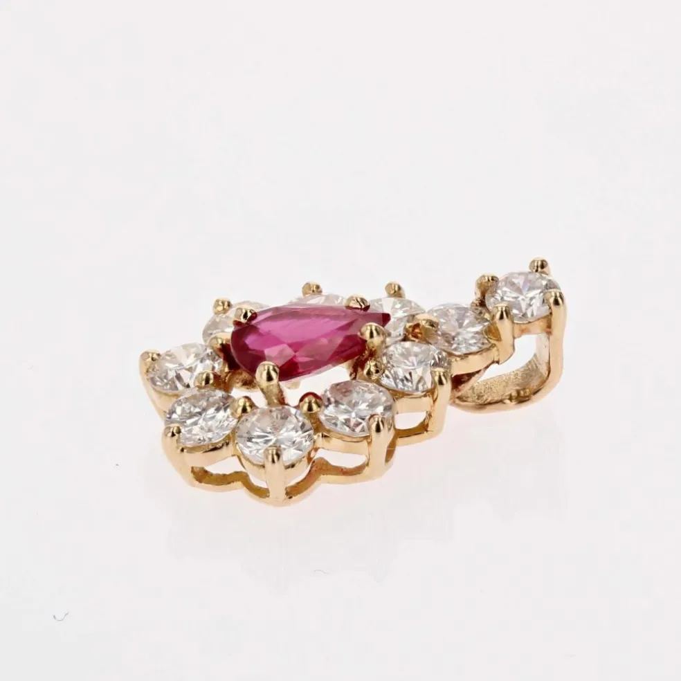 Pendentif rubis et diamants