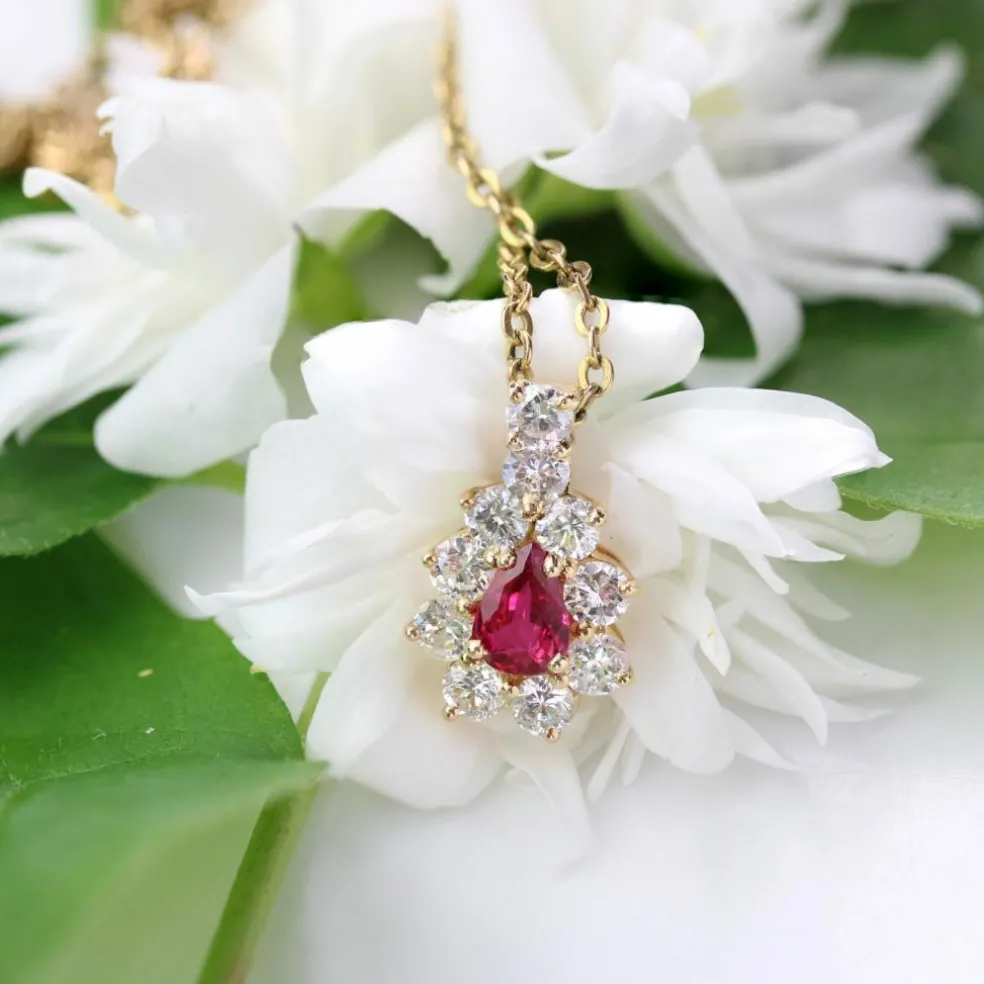 Pendentif rubis et diamants