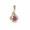 Pendentif rubis ors jaune et blanc rubis