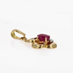 Pendentif rubis ors jaune et blanc rubis