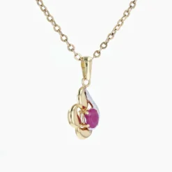 Pendentif rubis ors jaune et blanc rubis