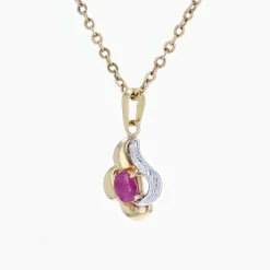 Pendentif rubis ors jaune et blanc rubis