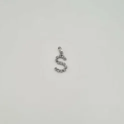 Pendentif "S" or blanc diamants