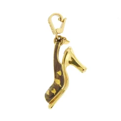 Pendentif sandale à talon Or jaune Email