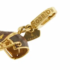 Pendentif sandale Or jaune Email