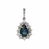 Pendentif saphir diamants goutte