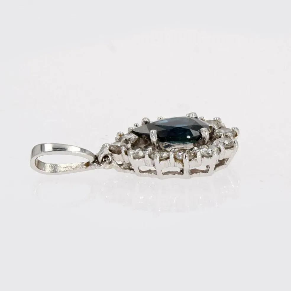 Pendentif saphir diamants goutte