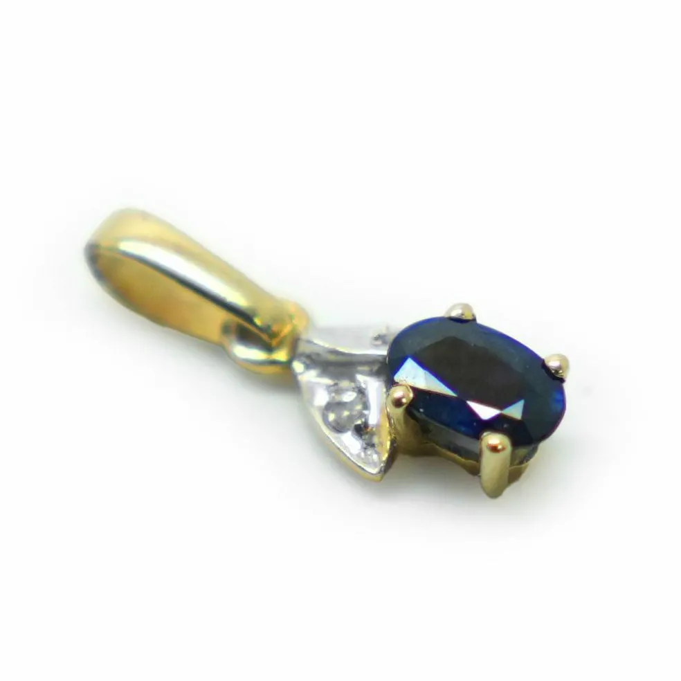 Pendentif saphir or jaune et diamants
