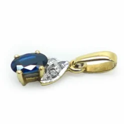 Pendentif saphir or jaune et diamants