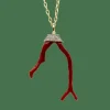 Pendentif Signature en or avec branche de corail et diamants