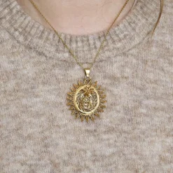 Pendentif soleil or jaune