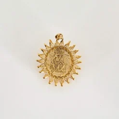 Pendentif soleil or jaune