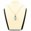 Pendentif solitaire en platine 18 carats et aigue-marine