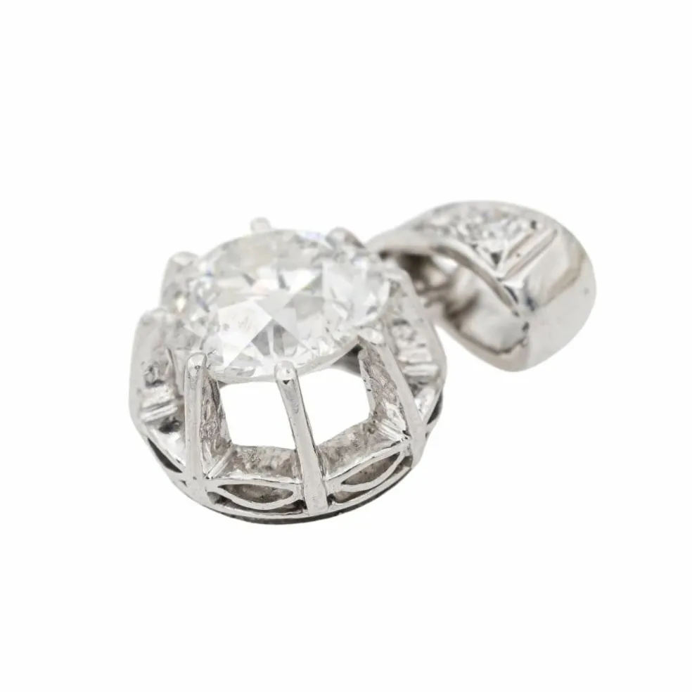 Pendentif Solitaire Or blanc Diamant