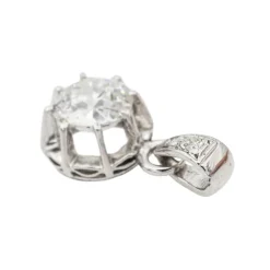 Pendentif Solitaire Or blanc Diamant
