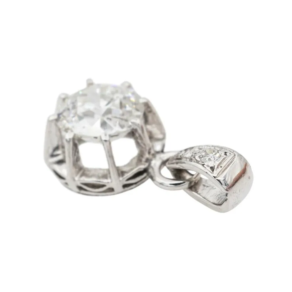 Pendentif Solitaire Or blanc Diamant