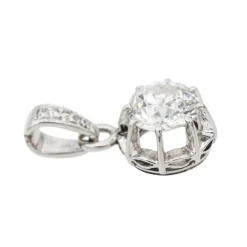Pendentif Solitaire Or blanc Diamant