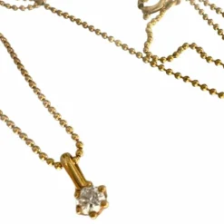 Pendentif solitaire or jaune diamant 0.15ct