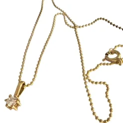 Pendentif solitaire or jaune diamant 0.15ct