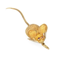 Pendentif souris en or jaune des années 1960