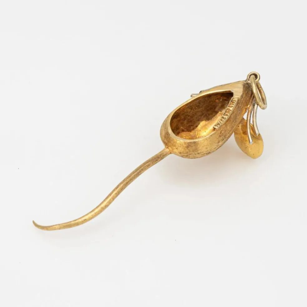 Pendentif souris en or jaune des années 1960