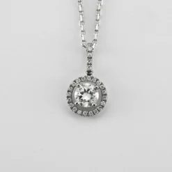 Pendentif sur Chaine Diamant Or Blanc