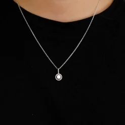 Pendentif sur Chaine Diamant Or Blanc