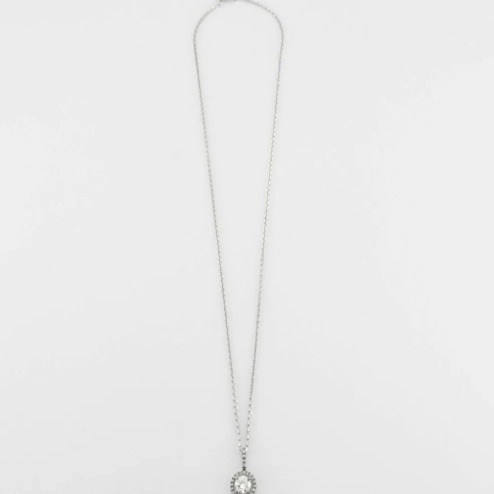 Pendentif sur Chaine Diamant Or Blanc