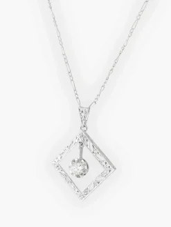 Pendentif sur chaîne Art Déco Diamants