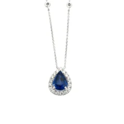 Pendentif sur chaîne Saphir Diamants