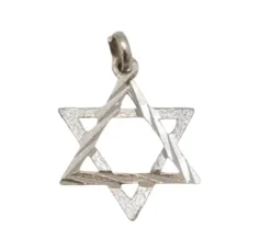 Pendentif Étoile de David en Or blanc