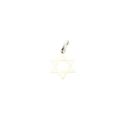 Pendentif étoile de David Or blanc