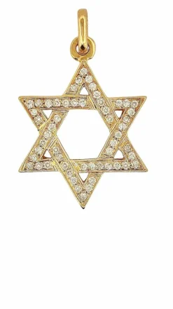 Pendentif étoile de David en or 18 carats et diamants