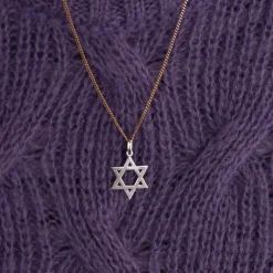 Pendentif étoile de David Or blanc
