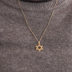 Pendentif étoile de David or jaune