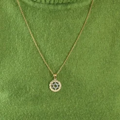 Pendentif étoile de David or jaune et blanc