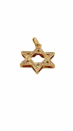 Pendentif étoile de David en or 18 carats et diamants