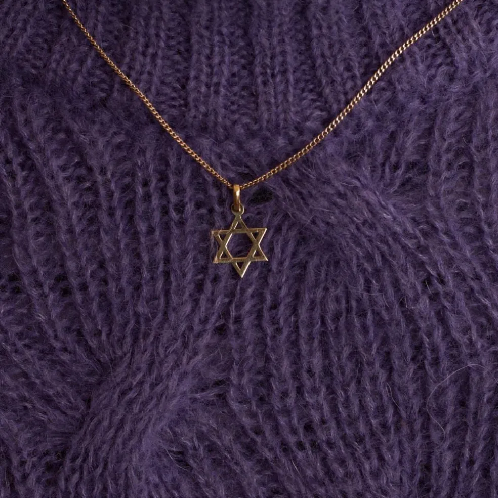 Pendentif étoile de David Or jaune