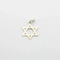 Pendentif étoile de David Or blanc