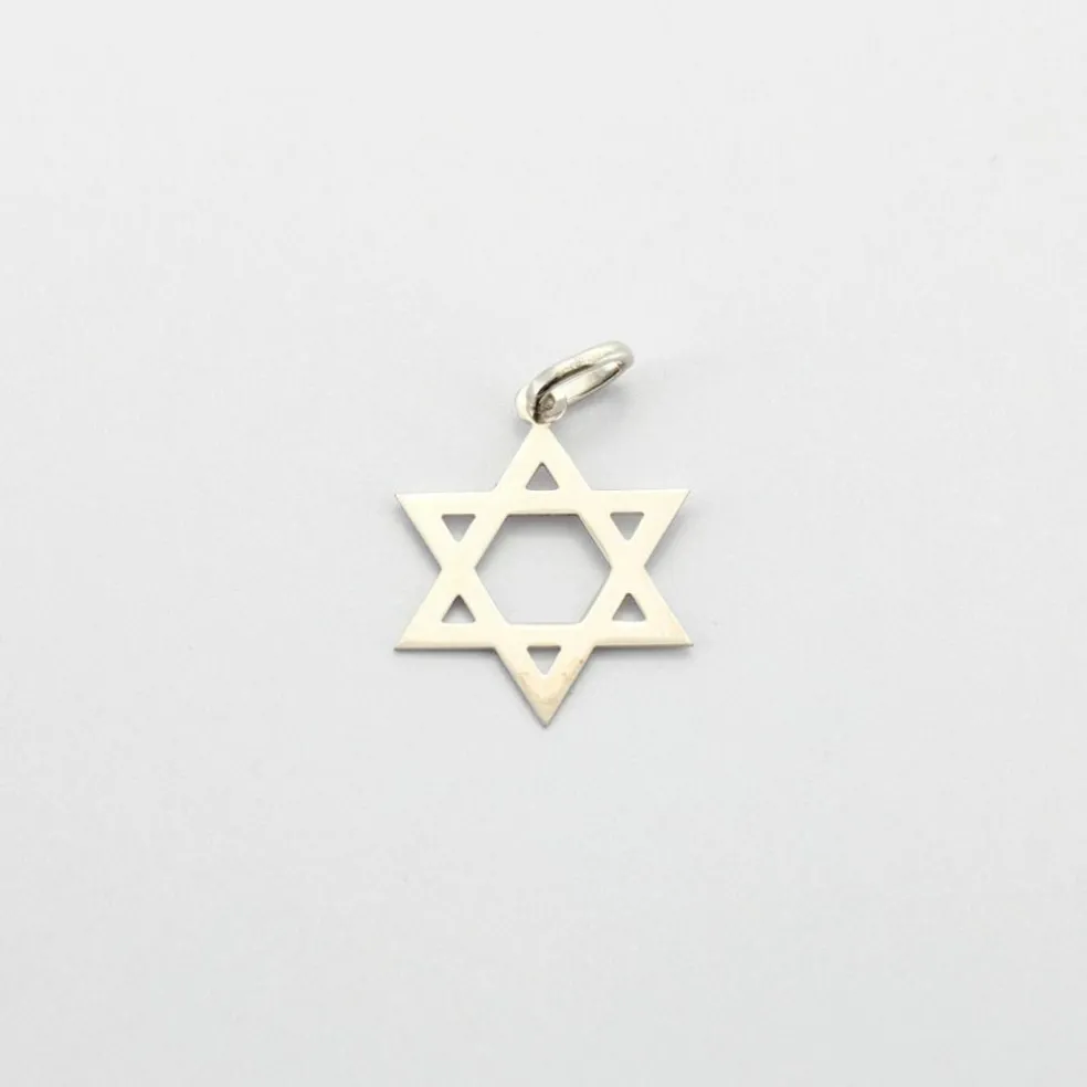Pendentif étoile de David Or blanc
