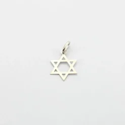Pendentif étoile de David Or blanc