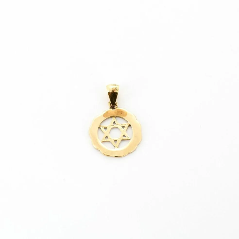 Pendentif étoile de David or jaune et blanc