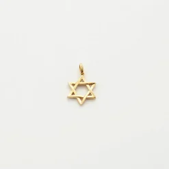 Pendentif étoile de David or jaune 18 carats sertie de diamants naturels