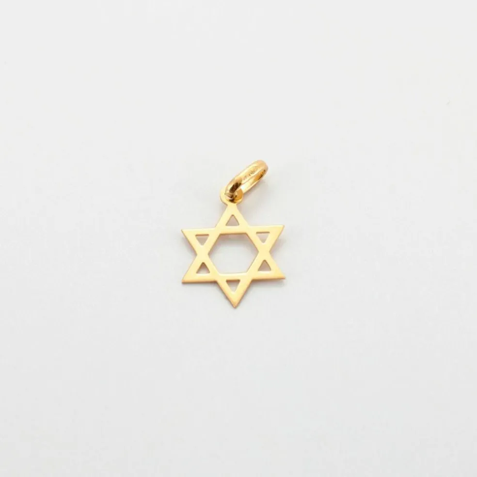 Pendentif étoile de David Or jaune