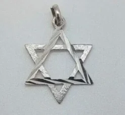 Pendentif Étoile de David en Or blanc