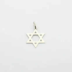 Pendentif étoile de David Or blanc