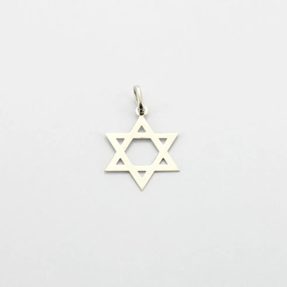 Pendentif étoile de David Or blanc