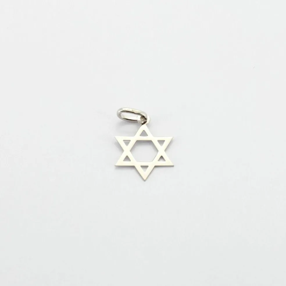 Pendentif étoile de David Or blanc